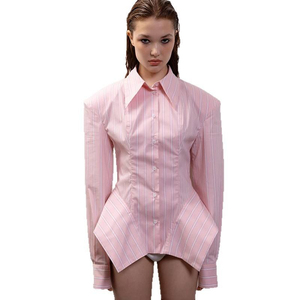 Mode 2026 Damenbekleidung Boutique Frauen Streetwear Langarm-Bluse Sexy Oberteile Einzigartiges Design Gestreiftes Freizeitkleid - Product Image 5