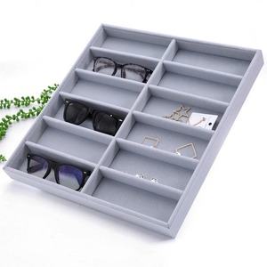 DS3790 Caja Organizadora de Exhibición de Joyas, Bandeja de Terciopelo, Organizador de Gafas para Hombre y <span class=keywords><strong>Mujer</strong></span>, Bandeja Organizadora de Gafas de Sol - Product Image 1