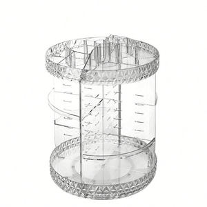 調節可能な多機能クリアアクリルメイクアップ化粧品ジュエリー収納360度回転メイクアップオーガナイザー - Product Image 4