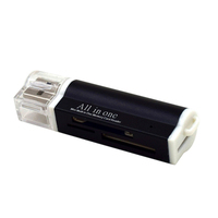 Lector de tarjetas múltiple 4 en 1 USB 2.0 externo de aleación de aluminio para SD/SDHC/SDXC TF MS/MS PRO XD M2 MMC/RS MMC