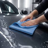 Serviette de voiture en microfibre absorbante à séchage rapide, tissu de nettoyage gaufré 40x40, chiffon de polissage pour vitres, sans peluches pour le detailing automobile