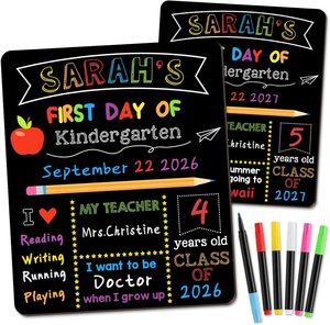 Letreros de <span class=keywords><strong>Pizarra</strong></span> para el Primer y Último Día de Clases, Reutilizables, Borrables por Ambos Lados, Material Escolar para Jardín de Niños y Preescolar - Product Image 3