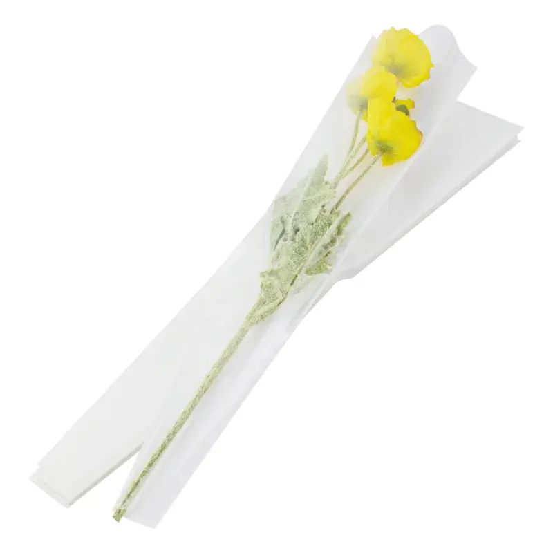 Pochettes en plastique BOPP transparent avec logo personnalisé Papier d'emballage pour bouquet floral de roses simples avec poignée thermoscellée Emballage pour la Saint-Valentin