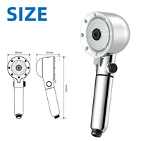 Pommeau de Douche Premium 7 Fonctions à Microbulles Nano Haute Pression avec Filtre et Jet Arrière pour Soin de la Peau, Pulvérisateur Chromé pour Salle de Bain Moderne