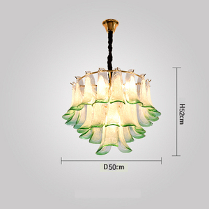 Italy Design Murano Glass Ceiling Lamp Green <b>Leaf</b> Chandelier <b>Light</b> Fixture Bedroom Dining Room Bathroom Pendent - Product Image 4