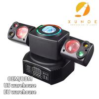 Projecteur de scène à double tête LED RGBW DMX512 avec contrôle sonore, stroboscope rotatif pour DJ, discothèque, bar, KTV, tête mobile