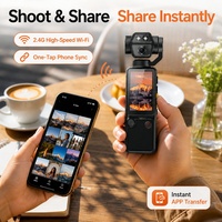 Kamera Digital Vlogging C9 Wifi 4K dengan Lensa Putar 180 Derajat, Lampu Isi, Fokus Otomatis, Kamera Video Saku Mini 1,9 inci