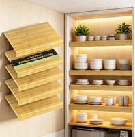 Housses pour étagères métalliques en bambou pour garde-manger, placard, cuisine, housses pour étagères métalliques en bois