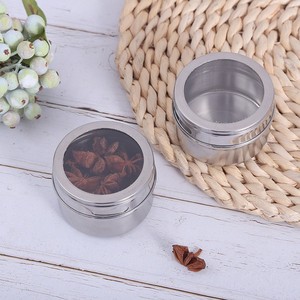 Wholesale Magnetic Stainless Steel Spice Jar <strong>Set</strong> with Transparent Lids Food Grade Seasoning Containers for Kitchen Organization - Product Image 4
