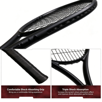 Raqueta de Tenis GQK GC4172 de Fibra de Carbono, Ligera, de Alto Brillo, con Potencia, Precisión y Rendimiento, Tamaño de Cabeza Medio-Plus, Diseño Resistente a Impactos