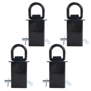 Manchon de fixation réglable pour remorque, anneau en D de 5/8 pouces, pour camions à plateau et remorques, lot de 4, noir - Product Image 4