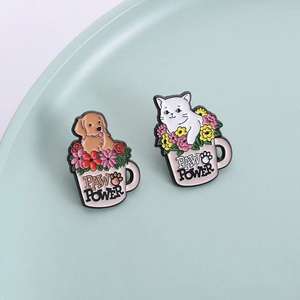 Broche de Metal con Diseño de Flor para <span class=keywords><strong>Perro</strong></span>, Pin de Esmalte con Dibujos Animados de Mascotas, Broche de Flor para Mochila, Solapa, Joyería, Regalos - Product Image 2