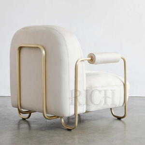 Chaise de loisirs pour la maison, <span class=keywords><strong>fauteuil</strong></span> confortable en velours nordique avec pieds dorés, chaise d'accent de luxe au design moderne - Product Image 2