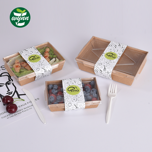 Cuencos de Papel Kraft para <span class=keywords><strong>restaurante</strong></span>, tazas, comida rápida, sopa, ensalada, caja de almuerzo de papel, ventana de embalaje - Product Image 2