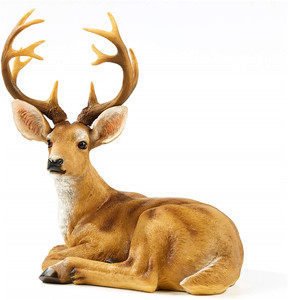 Resina figurine di animali Piccola Buck Statuaria 12 Punto di Resina Statua di Cervo Giardino Che Si Trova Sculture Cabina Figurine di Animali Lodge di Arte - Product Image 4