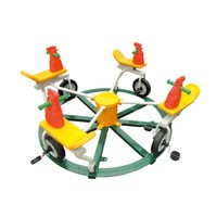 Manège extérieur non motorisé en acier et plastique pour plusieurs enfants, idéal pour les écoles, les jardins et les aires de jeux – Jouets personnalisés pour enfants