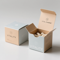 Customized Product Small Box , Plain White Cardboard Paper Box for Medicine Supplement Bottle Packaging