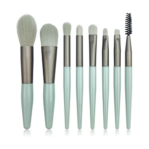 Juego de 8 Brochas de Maquillaje de Viaje Mini Rosadas, Personalizadas, de Pelo Sintético Suave, Portátiles, para Base y Polvo, con Bolsa de Cuero PU - Product Image 2
