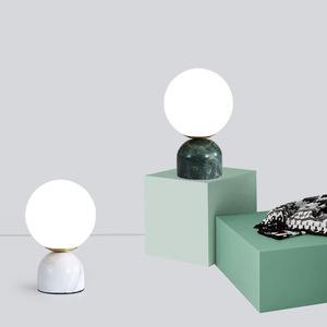 Lámpara de Noche Esférica Minimalista Posmoderna con Forma de Campana, Base de Mármol, Alimentación CA, Lámpara de Estudio de Diseño Acogedora, Ideal para Instagram - Product Image 3