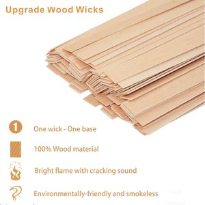 Trend Cherry Wood Crackling Sound Custom Shape Single Layer Modern Style Wooden <b>Wicks</b> Customizable Colors Sizes 16*95mm <b>Candle</b> - Product Image 3
