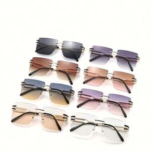 Gafas de Sol Cuadradas Extra Grandes Retro de Moda 2022 para Hombre, Gafas de Sol sin Montura con Patillas Metálicas para Mujer - Product Image 5