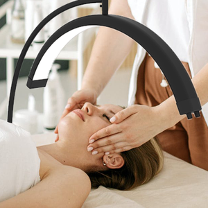 Lampe de sol LED multifonctionnelle en or en forme de demi-lune pour le maquillage, le <span class=keywords><strong>tatouage</strong></span>, la beauté, le spa, la <span class=keywords><strong>photographie</strong></span> et les services de salon avec support - Product Image 3