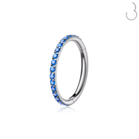 Anneau de piercing articulé en titane ASTM F136 plaqué or 18 carats avec zircon, pour septum, hélix ou cartilage d'oreille, calibre 16G
