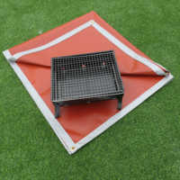 Tapis de protection pour foyer en fibre de verre ignifuge, résistant à la chaleur, 3 couches, enduit de silicone, certifié CE, taille personnalisée, vente en gros fabricant