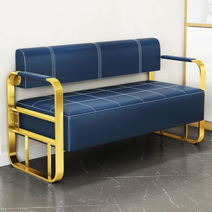 Sofá de espera, banco largo, sofá sencillo y moderno para salón de belleza, silla de espera de acero inoxidable para peluquería - Product Image 2