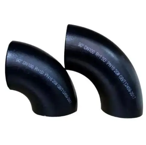 A234 90 & 45 Grad Edelstahlrohr Ellbogen 10 mm Länger Radius schwarze Farbe Kohlenstoffstahl Rohrbeschläge OEM individuell