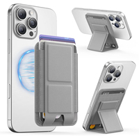 Soporte Magnético para Tarjetas de Cuero PU con Ranuras para Tarjetas, Compatible con iPad, Color Personalizado para Uso en Escritorio