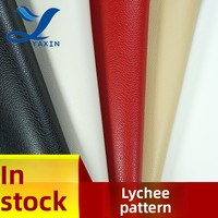 Cuir PU gaufré direct usine, finition grain de litchi, avec envers en velours de coton synthétique – Résistant à l'abrasion pour canapés et bagages