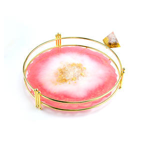 แม่พิมพ์ถาดขนาดใหญ่แบบไม่สม่ำเสมอ,พร้อมด้ามจับโลหะ2ชิ้นแม่พิมพ์ซิลิโคนรองแก้วทำถาด Faux Agate - Product Image 5