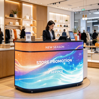Écran de comptoir portable personnalisé en couleur pleine, écran LED flexible 4K HDR10, signalisation numérique publicitaire