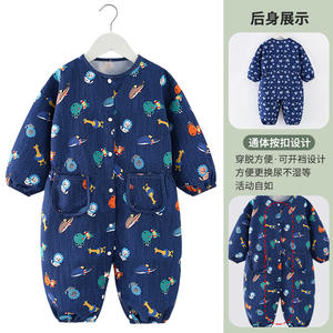 Automne hiver une pièce rampant costume pour nourrissons bébé tenue de protection corps complet Anti-saleté barboteuse pour l'extérieur - Product Image 6