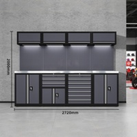 Système d'armoires de rangement de garage tout-en-un en acier laminé à froid, réglable, sur roulettes, personnalisable, pour atelier automobile OEM