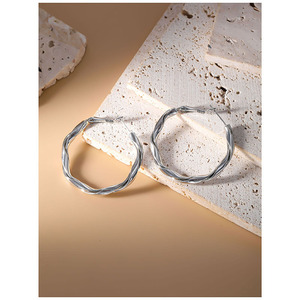Pendientes de Aro Brillantes de Aleación de Zinc Plateada, Estilo Verano 2025, Joyería de Moda - Product Image 2