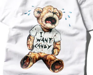 Low MOQ High Street Fashion I Want Cany Cry Bear Printing Sublimation Custom T Shirt