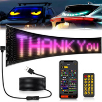 Nouveau panneau LED matriciel flexible pour voiture, écran USB pour voiture, panneaux LED défilants, 12V RGB, contrôle par application à distance, motifs