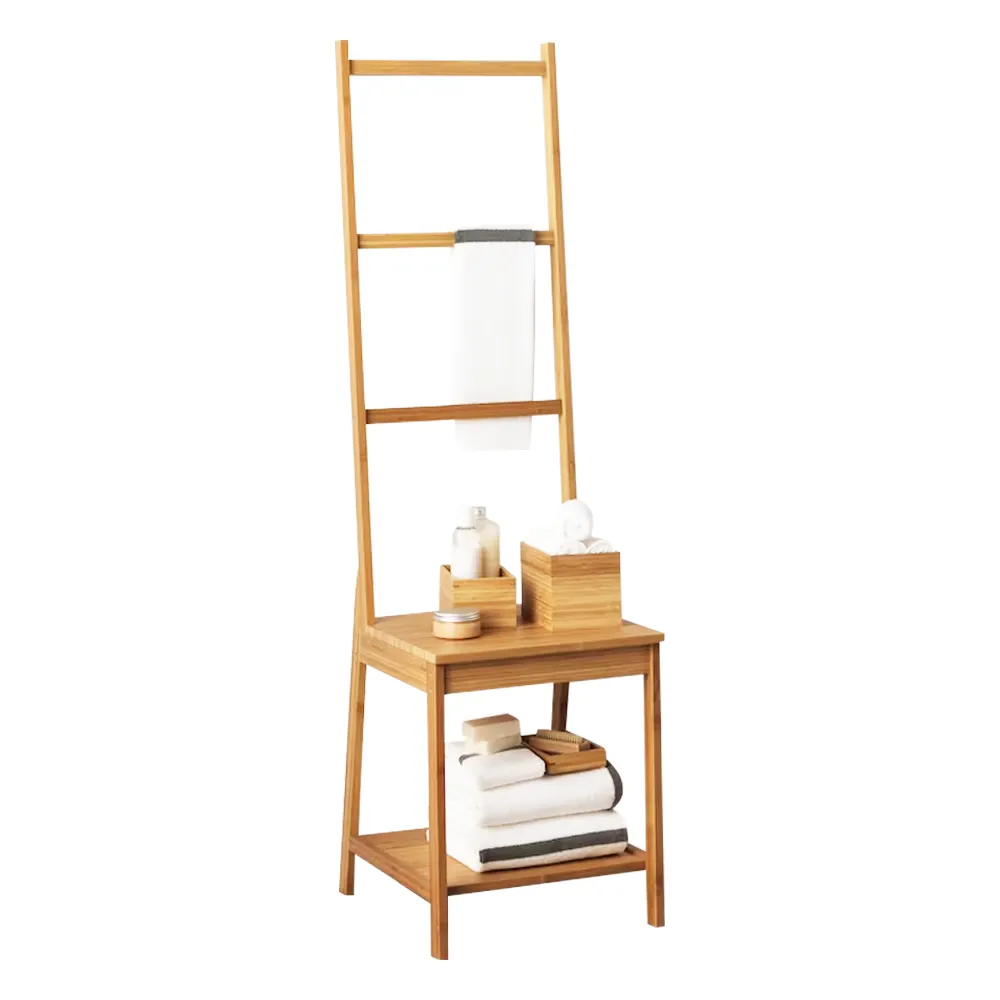 Bathroom Towel Storage Hotel Towel Rack Stand Storage Rack Shampoo Stand Wood Towel Holder Toilet Storage