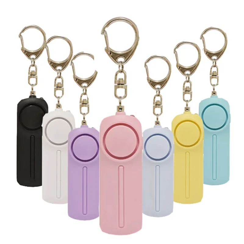 130db High Db Cute Personal Alarm With Light Devices Self-Defense Safe stick Key chain Women Self Defense Keychain