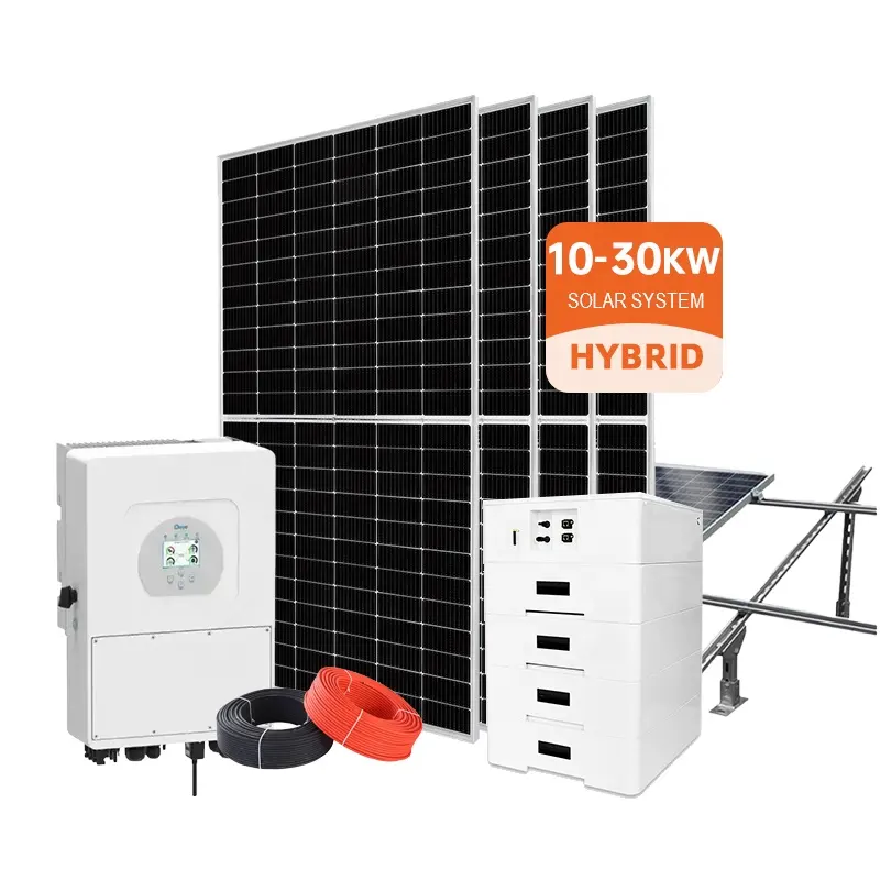 Residential Use Solar Energy Systems 10Kw 15Kw 20KW Solar Panel Complete Kit with Deye Hybrid Inverters and Battery