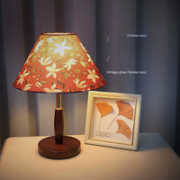 Tête de lit vintage en bois massif, lampe de chevet et de bureau en tissu de style nordique minimaliste, éclairage décoratif haut de gamme