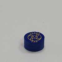 Tip Cue Biliard Xmlivet 14mm Profesional 8 Lapis Kulit Laminasi Biru ZAN dalam ukuran S/M/H, Aksesoris Tongkat Biliard