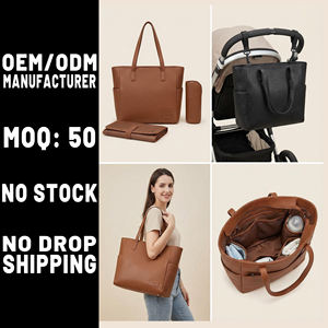 กระเป๋าเปลี่ยนผ้าอ้อมเด็กแบบปรับเปลี่ยนได้ ผลิตโดยผู้ผลิต OEM กระเป๋าสะพายไหล่สำหรับคุณแม่ ความจุขนาดใหญ่ กระเป๋าหนังสะพายข้าง - Product Image 1