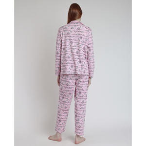 Pyjama à manches longues imprimé DISNEY pour femmes Logo personnalisable taille élastique respirant pour l'été automne printemps - Product Image 3