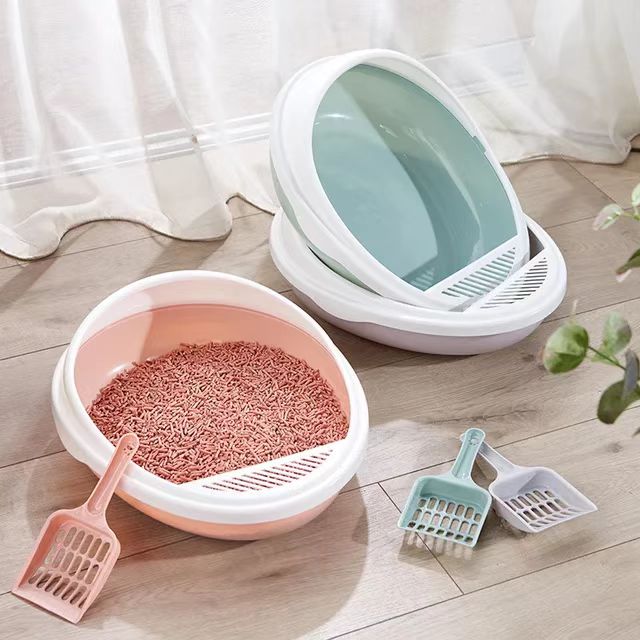 Amazon Hot Sale High Quality Semi-Enclosed Anti-hourglass Splash Proof Cat Toilet Cage With Litter Box For Pet