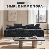 Canapé nuage compressé Saien canapé modulaire deux places en microfibre canapé-lit sectionnel oreillers lombaires pas d'assemblage requis hôtels