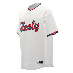 HEALY American Retro Contrast Color Baseball Jersey Breathable <b>Mesh</b> Sporty <b>Short</b> Sleeve Street Wear Top - Product Image 2