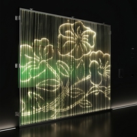 Décoration intérieure de restaurant, installation de rideaux lumineux à fibres optiques de haute qualité avec motifs personnalisés